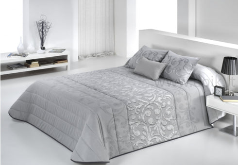 Lovatiesė "Garen" su 2 dekoratyvinių pagalvėlių užvalkalais, pilka